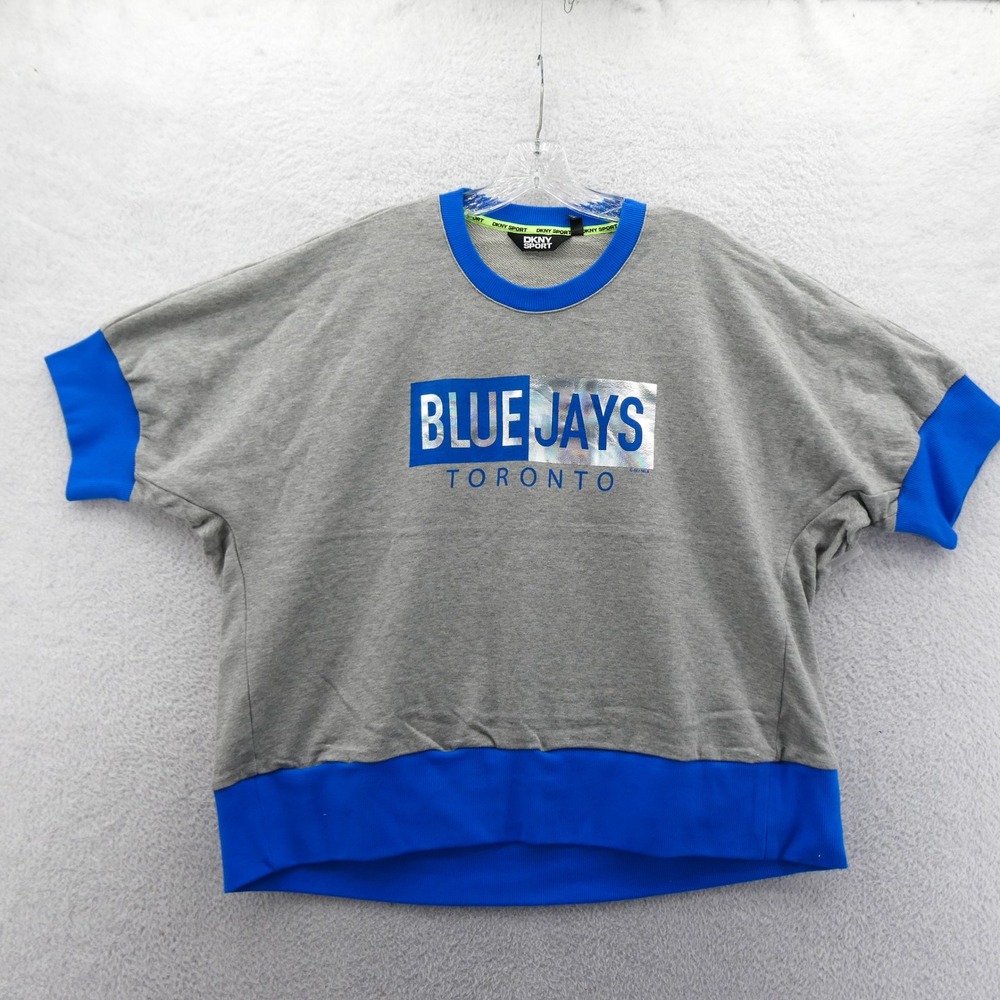 DKNY Sport Shirt Women Small Toronto Blue Jays Grey Blue Vintage Y2K Sweatshirt